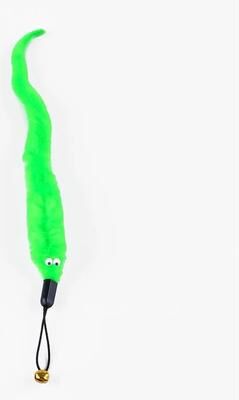 Inspired Living Catnip Critter Replacement Worms With Bells For Interactive Cat Wand Toys green