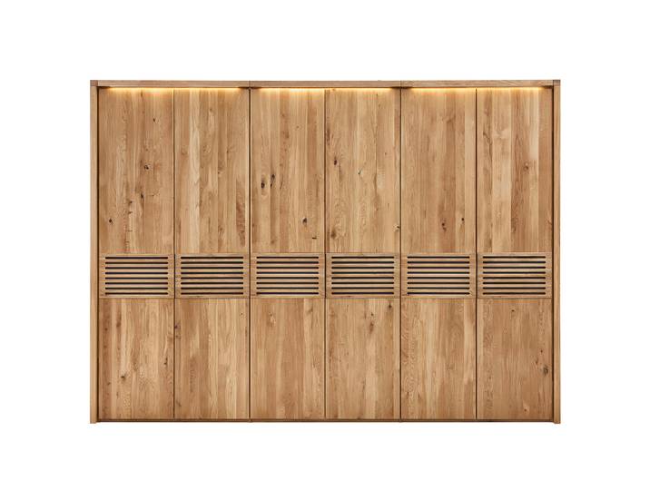 Beleuchtetes Passepartout 319cm Holz/Braun Massivholz Widleiche, geölt