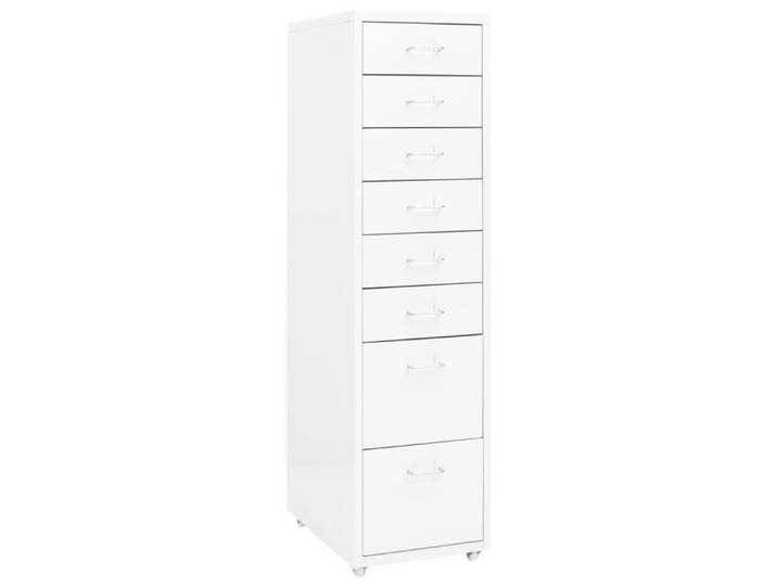 Meuble classeur - GKK - Armoire à tiroirs mobile Blanc - 8 tiroirs - Métal