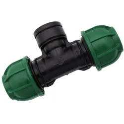 Bradas T-Stück für PE-Rohr Klemmverbinder 32mm mit Innengewinde 1" DSRAIQT32GW1