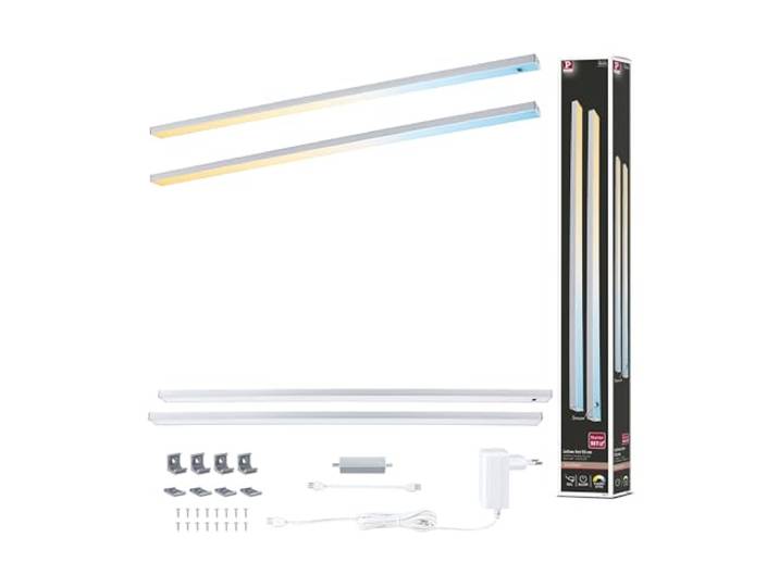 Paulmann 98617 LED Unterschrankleuchte Inline Starterset 2x6W 550x26mm 2x500lm 24V Chrom matt Tunable White