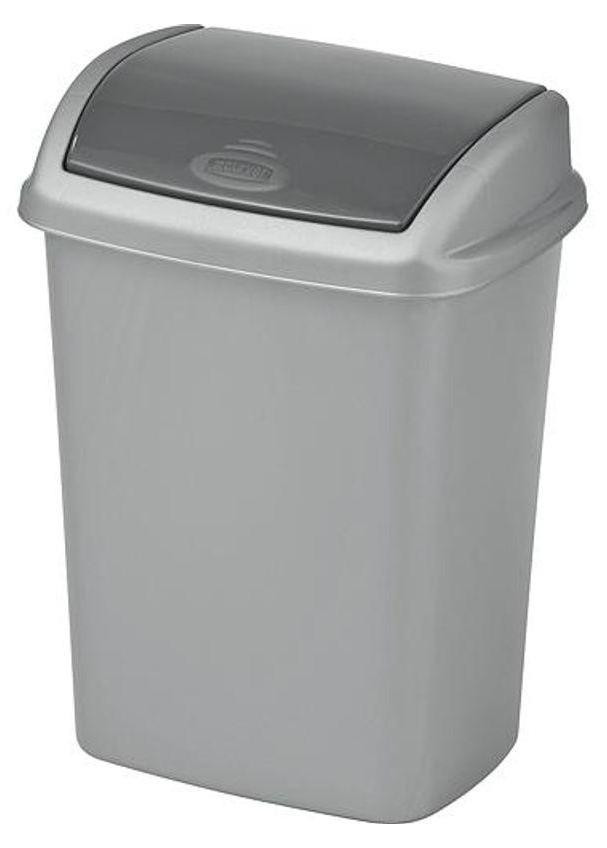 Curver DOMINIK afvalbak, 10 liter, zilver/grijs