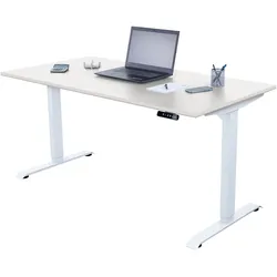 Schreibtisch elektrisch höhenverstellbar, Ergonomische Arbeitstisch, Gestell und Tischplatte120x80 Weiß
