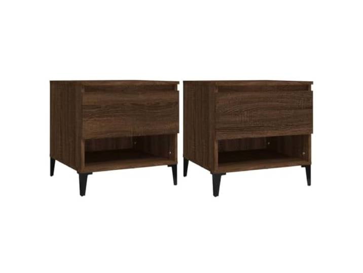 Heofavd Beistelltisch 2er Set Braun Eichen-Optik 50x46x50 cm Couchtisch