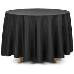 Tischdecke, schwarz, Ø 230 cm, Polyester, rund