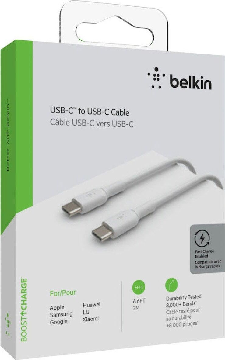 Belkin USB-Kabel "USB-C/USB-C Kabel PVC, 2m", weiß, 200cmcm, Kabel, USB-Kabel