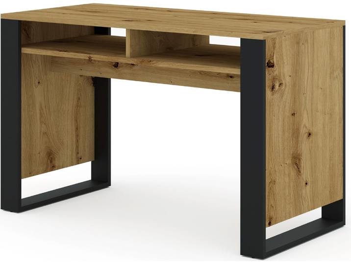 Bureau MONDI ARTISAN CHÊNE / NOIR MAT Table de maquillage Table d'ordinateur Table de bureau