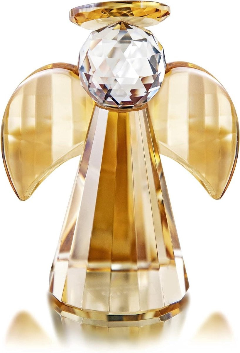 Kristal Engel Figuur Beschermengel Decoratie - Geel - Hoogte: 108 cm
