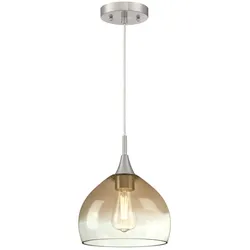 Westinghouse Pendelleuchte Vintage Amber Nickel / Glas