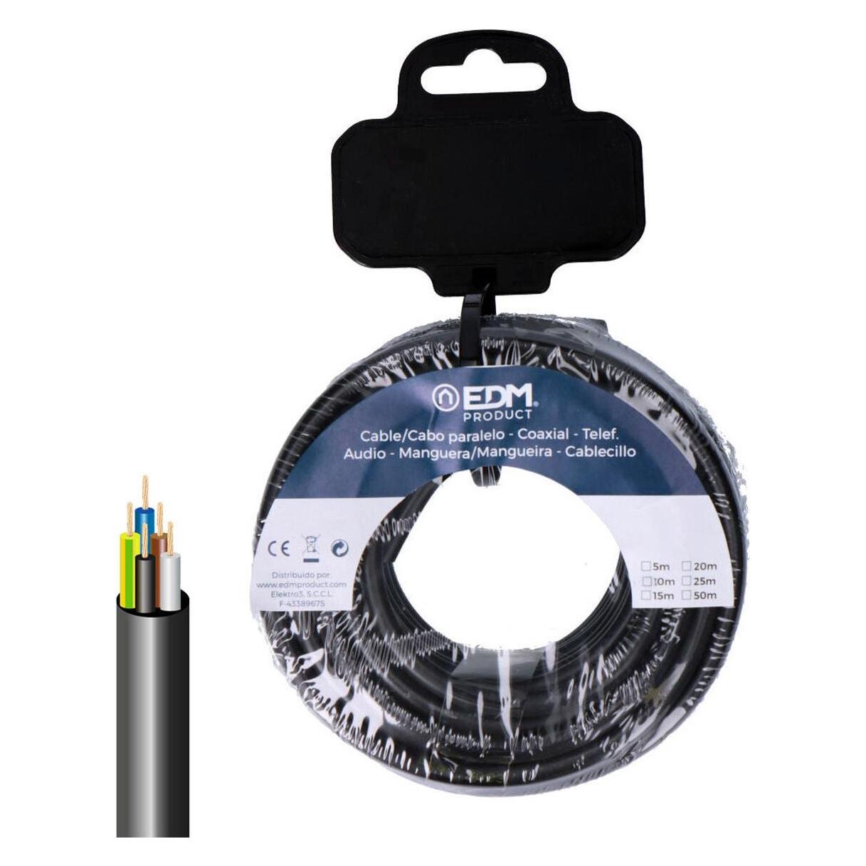 EDM Product Elektrische Schlauchleitung 28379 Vv-K06 Schwarz 5 M (5 m) (53556530)