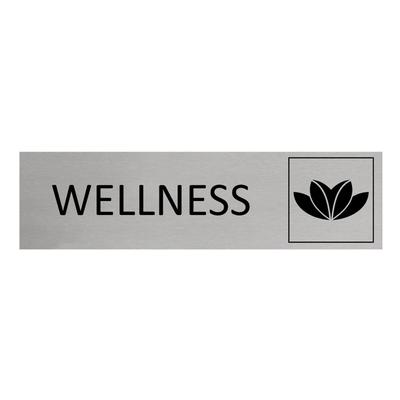CombiCraft Aluminium Türschild Wellness 165x45mm mit 3M-Tape zur Befestigung, einfache Kennzeichnung von Räumen und Bereichen