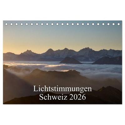 Lichtstimmungen Schweiz 2026 (Tischkalender 2026 DIN A5 quer), CALVENDO Monatskalender