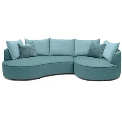 BOOOM Ecksofa Luna Stoff Blau Lagoon