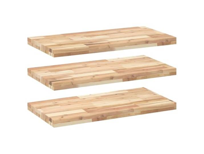 HAQWRDQSG Schweberegal 3er Set 60x40x4 cm Akazie Massivholz Unbehandelt Vielseitige Wandboards zur individuellen Gestaltung in Küche, Bad oder Wohnzimmer mit natürlicher Holzmaserung.