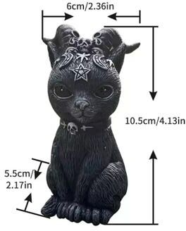 Uplift Treasures Black Cat Witch Figurine Halloween Desk Decor ram Horn