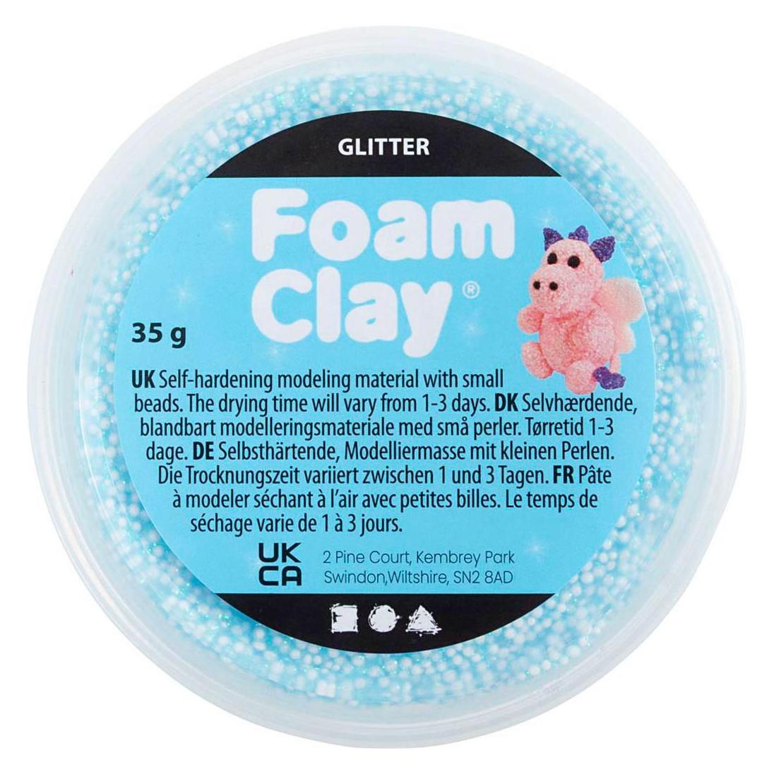 Foam Clay , glitter, light blue, 35 g/ 1 tub (788507)