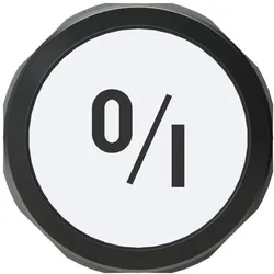 ABB MP2-7118 Drucktaster Symbol “I/O“ weiß, flach, verrastend, Frontring schwarz 1SFA611101R7118