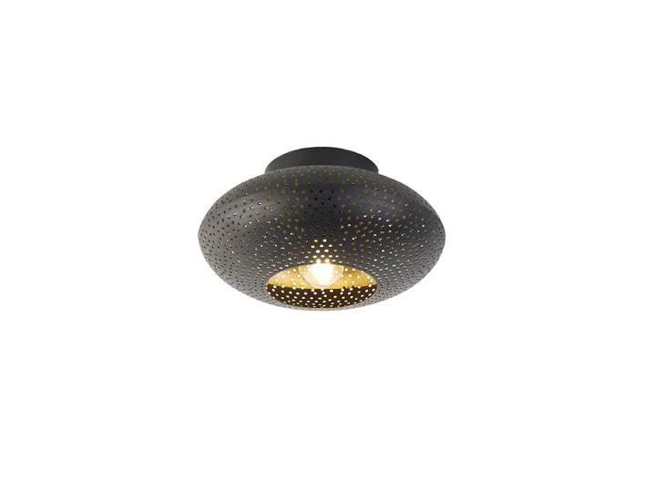 Plafonnier intelligent noir avec or 25 cm avec Wifi P45 -