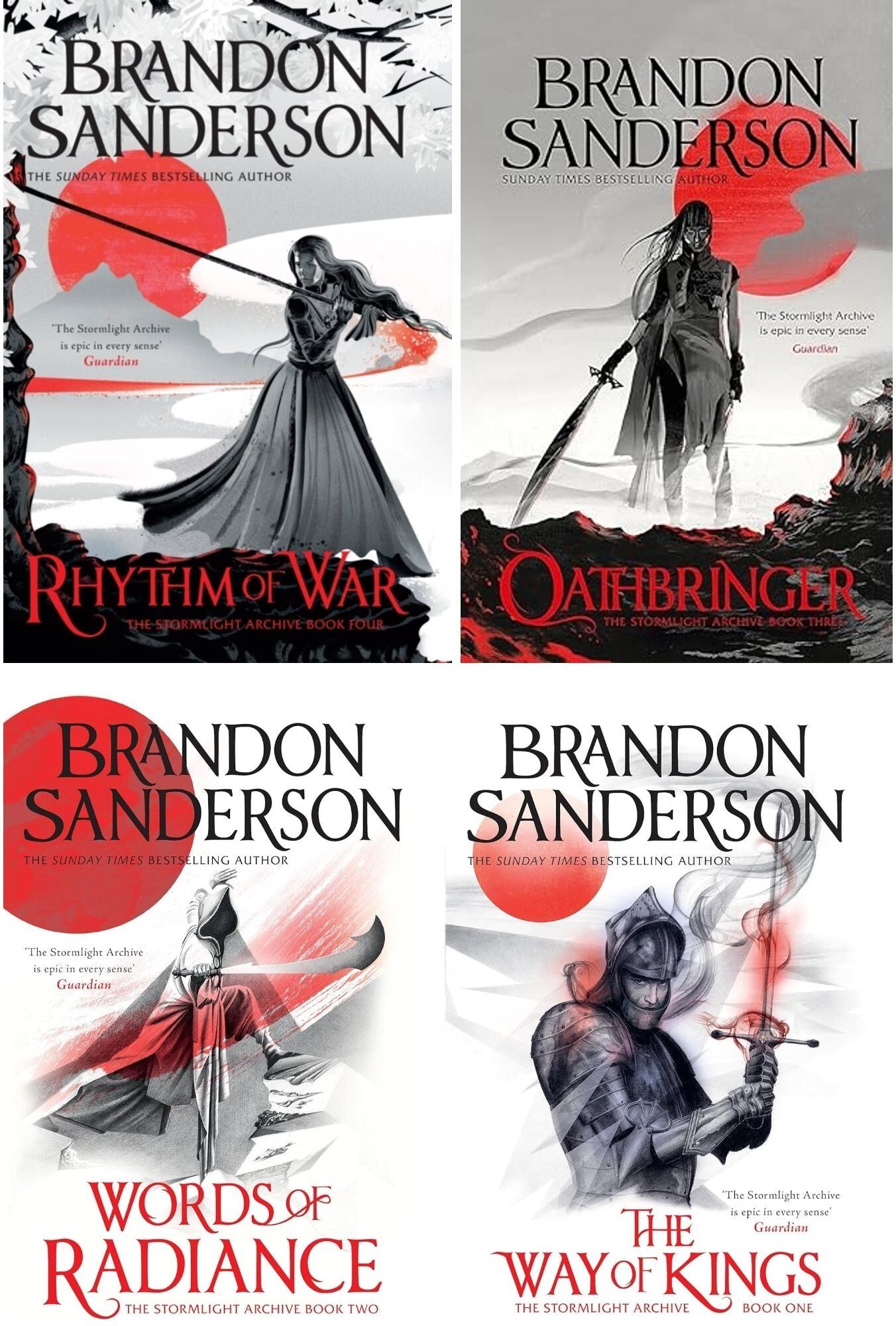 Gollancz Brandon Sanderson The Stormlight Archive Series 4 Books Collection Set (The Way of Kings, Words of Radiance, Oathbringer, Rhythm of War)