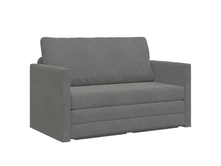 RJPLMFV Schlafsofa, Dunkelgrau, Velours, 124 x 71 x 78 cm Rahmen aus Sperrholz, abnehmbare Kissen, umwandelbares Design, einfache Montage