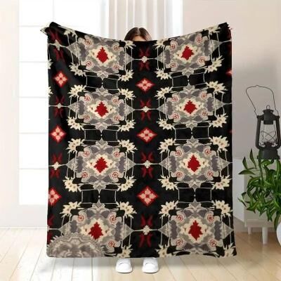 Uplift Picks Southwestern Aztec Throw Blanket Soft Tribal Boho Fleece 01 100x70 Cm