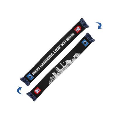 Schal HAMBURGER SV "Hamburger SV Schal HSV Schal Skyline", Damen, schwarz (mehrfarbig), 100% Polyacryl, Modetücher Schal