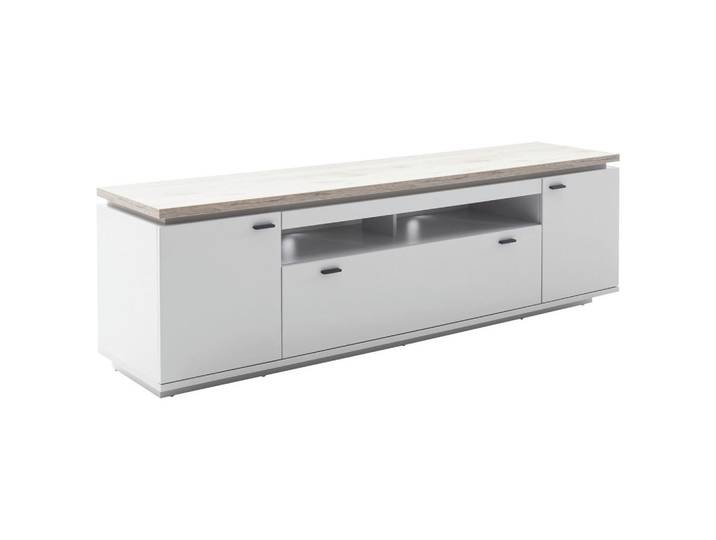Stylife Lowboard, Grau, Eiche, 1 Schublade(n) Schubladen, 210x65x50 cm, Beimöbel erhältlich, Beleuchtung, Wohnzimmer, Wohnwände, Lowboards