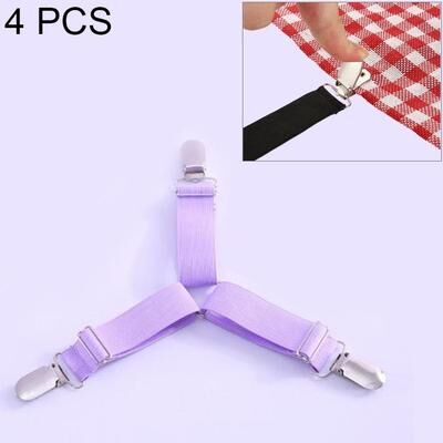 Inspired Deals Adjustable Bed Sheet Clips Metal Sheet Grippers For Bedspreads, Tablecloths, Sofa Covers & Curtains 4PCS purple