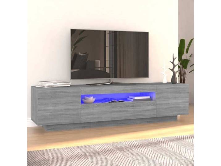 Cabinet TV à LED - 1 PC - - Meuble TV pour Télévision - bois d'ingénierie - sonoma gris - 160 x 35 x 40 cm@cep49e