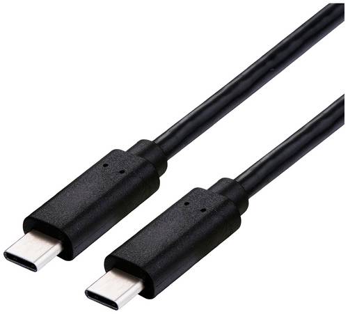 Roline USB-C Kabel USB4 USB-C Stecker 0.50m Schwarz Geschirmt 11.02.9091