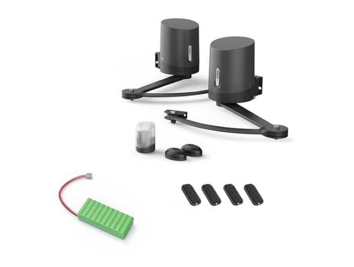 Avidsen Orane 510 Motorisation Portail Battant 5 m/500 kg Avec Batterie Jusqu’à 5 m/500 kg\, 2 moteurs 24 V\, batterie de secours\, 4 télécommandes\, photocellules\, feu inclus
