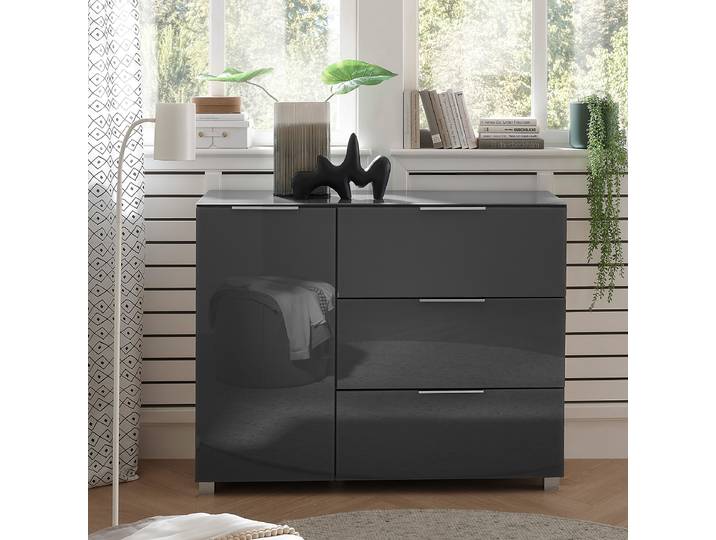 Commode 121 x 96 x 38cm Gris/Gris
