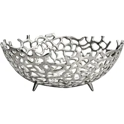 FineBuy, Dekoschale, Obstschale FB77650 Aluminium Silber
