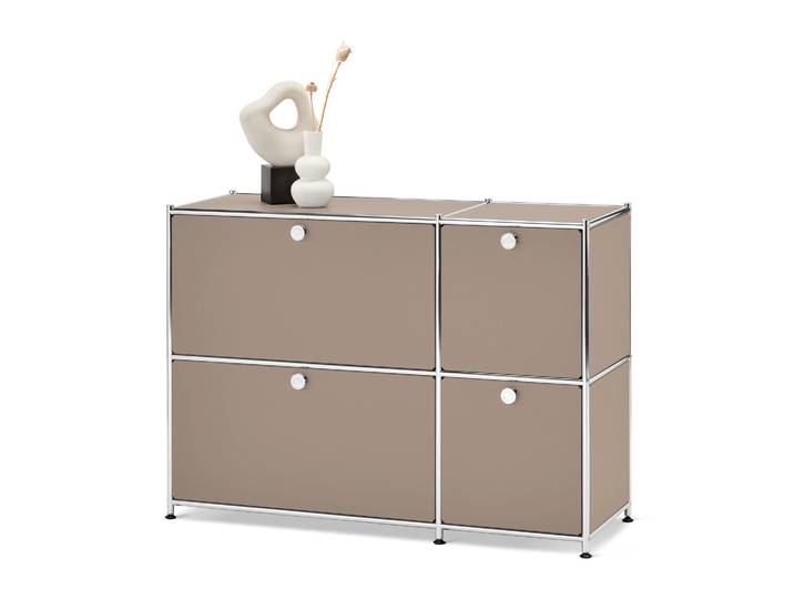 Tchibo - Sideboard Metall »Cn3« mit 4 Klappenfächern - 115,5x40x82,5cm - taupe -