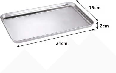Inspire Curations Rectangle Stainless Steel Serving Tray For Buffet & Food Presentation 21x15x2cm