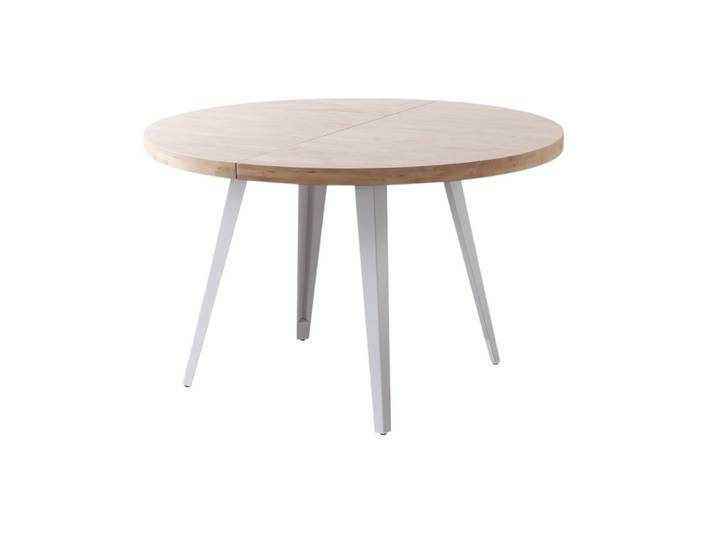 Table repas extensible bois clair et acier d120