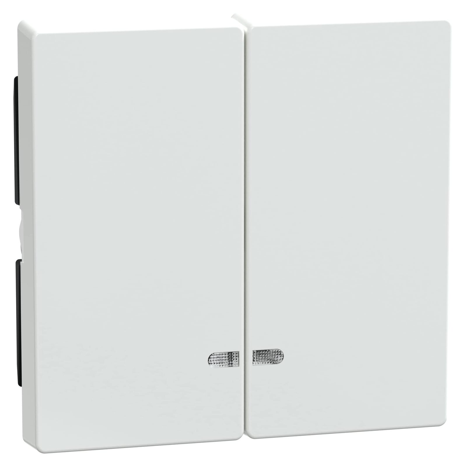 Schneider Electric Merten dubbele schakelaar met controlevenster, glanzend wit, systeem M, MEG3420-0325