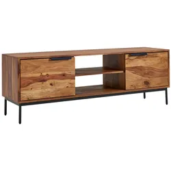 WOHNLING Lowboard Sheesham Massivholz 147x51x38 cm