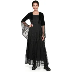 Metamorph Renaissancekleid mit Tüll schwarz (XXL)