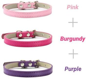 Uplift Essentials Soft PU Leather Cat And Puppy Collars Pack Of 3 set 3 m