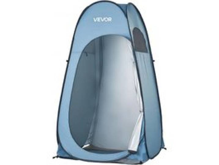 VEVOR Pop Up Toilettenzelt 119x119x210 cm, Zelt mit Sofortaufbau, Umkleidezelt inkl. Heringen & Seilen & Tragetasche, aus 190T Polyester ideal für Camping Strand Angeln Blau