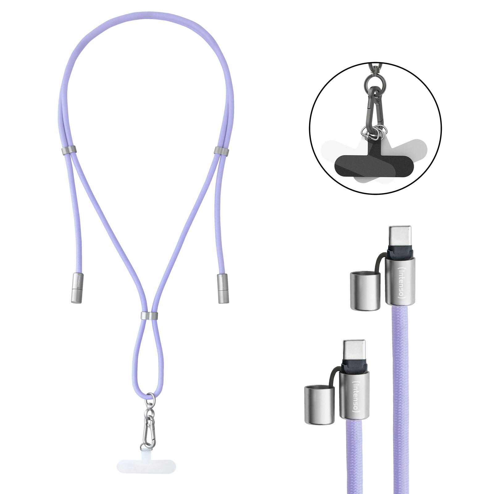 Intenso Handykette Charging Lanyard Ladekabel, lila 7991003