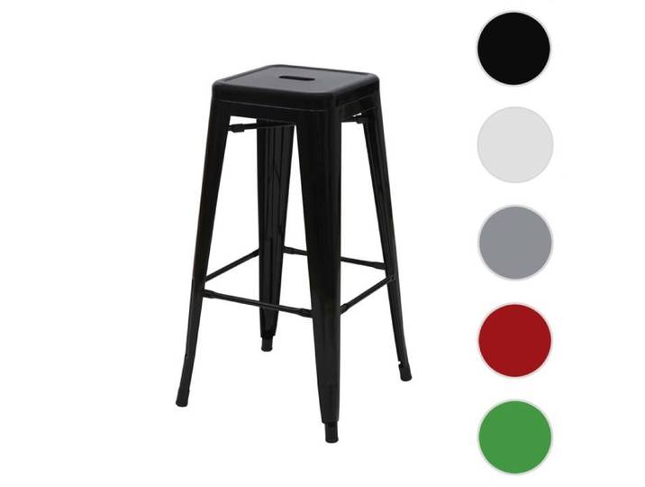 MCW Tabouret de bar MCW-A73 métal empilable design industriel noir