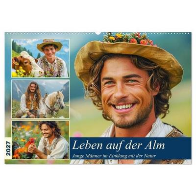 Leben auf der Alm. Junge Männer im Einklang mit der Natur (Wandkalender 2027 DIN A2 quer), CALVENDO Monatskalender