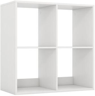 Costway 4 Cube Bookshelf with Back Guardrail for Living Room Bedroom-White