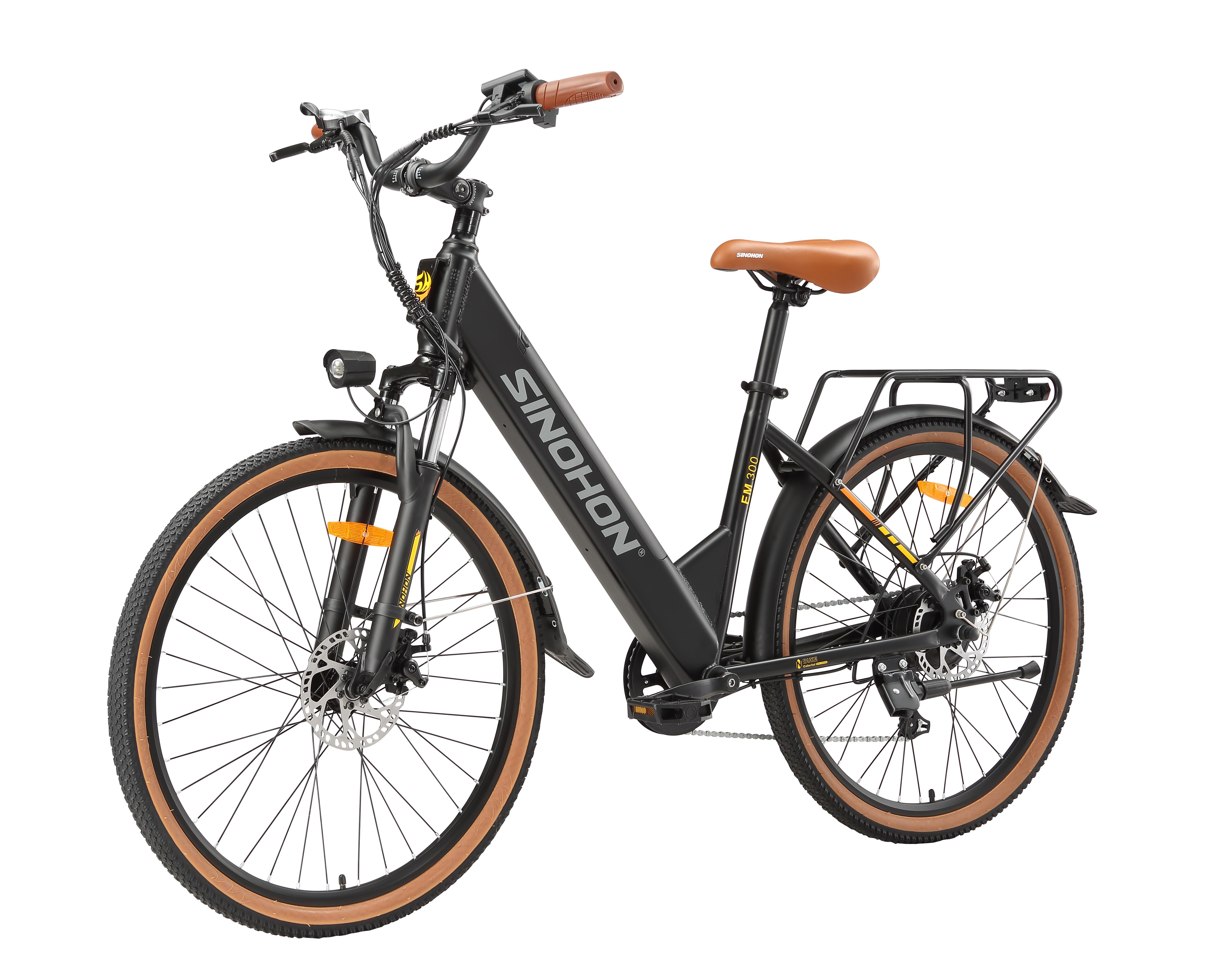 EM300 City Commuter E-Bike,25 km/h,36V 12,5Ah,26 Zoll,Shimano 7-Gang,Reichweite 60 km