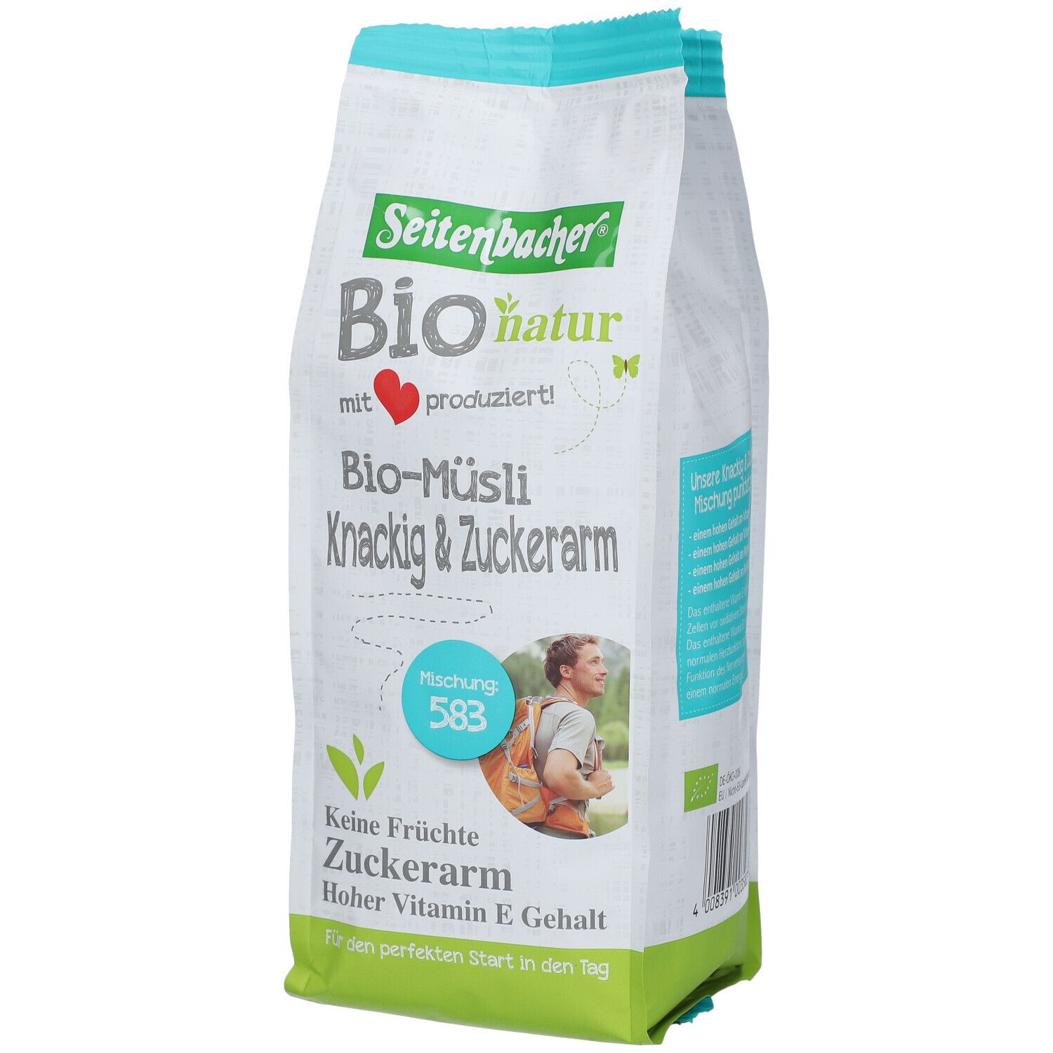 Seitenbacher Bio Knackige-Mischung, zuckerarm 500 g Müsli