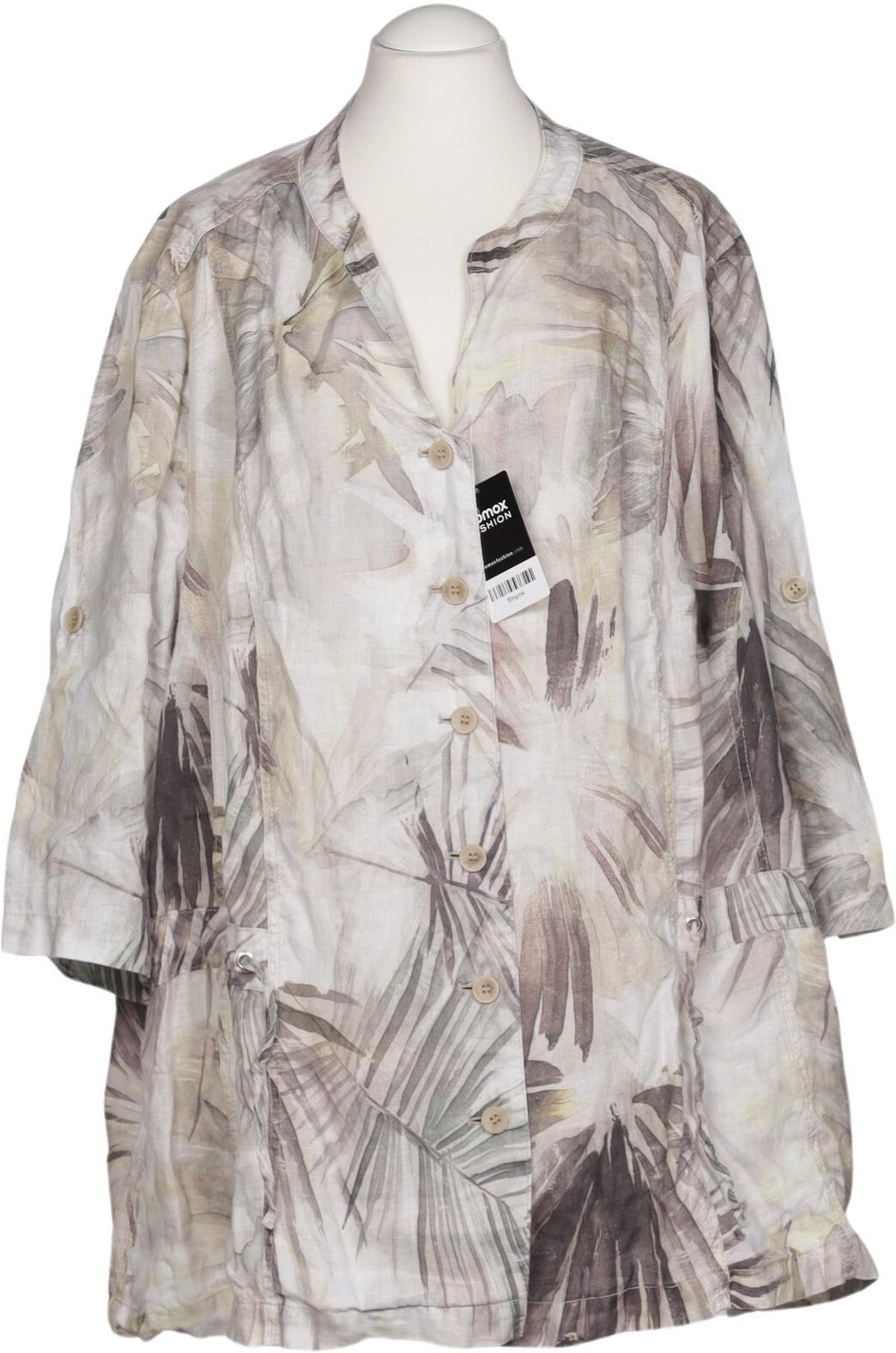 Kj brand Damen Bluse, Mehrfarbig, Gr. EU 56, Leinen - Second Hand