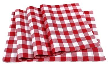 Manor Luxe "Gingham Check Placemats - Classic 13"" x 19"" Set of 4"