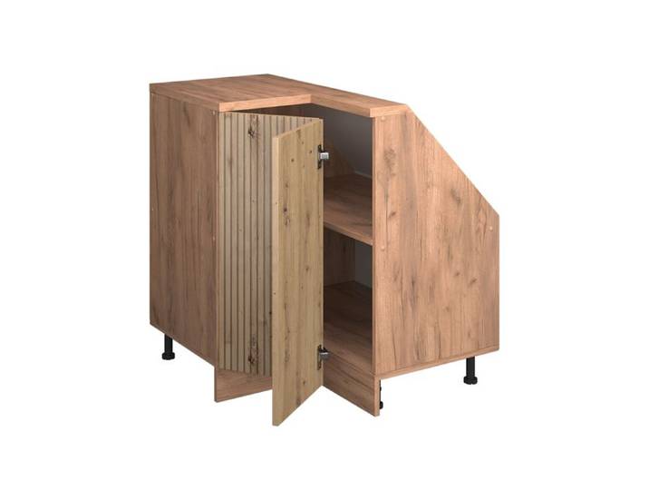 Meuble de rangement sous pente Armoire d'angle Rion 75.6x81.6cm avec 1 porte Chêne Artisan Vicco 58617
